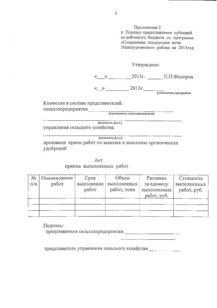 Об утверждении районной программы "Сохранение плодородия почв Малопургинского района на 2013 год"