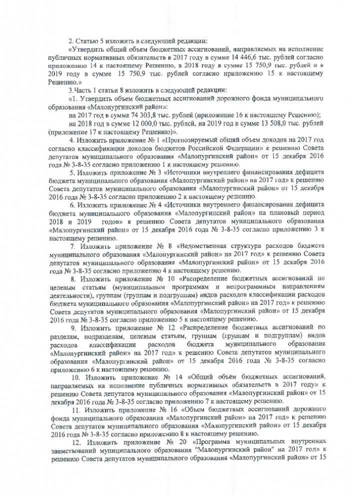 О внесении изменений в решение Совета депутатов муниципального образования Малопургинский район от 15 декабря 2016 года №3-8-35 