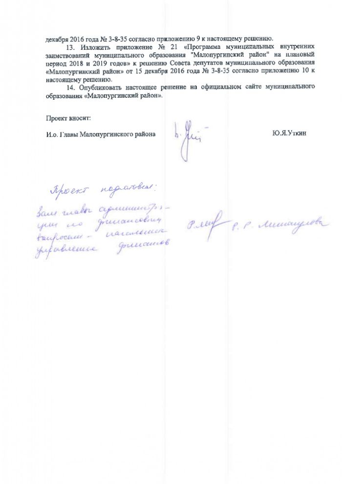 О внесении изменений в решение Совета депутатов муниципального образования Малопургинский район от 15 декабря 2016 года №3-8-35 