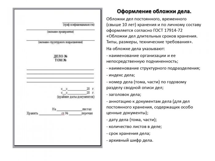 Подготовка документов к сдаче в архив